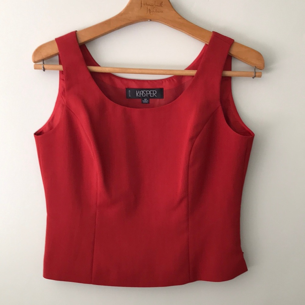 Kasper Red sleeveless top